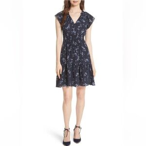 Rebecca Taylor Dress Women's Floral Francine Dress Blue Size 4 Silk